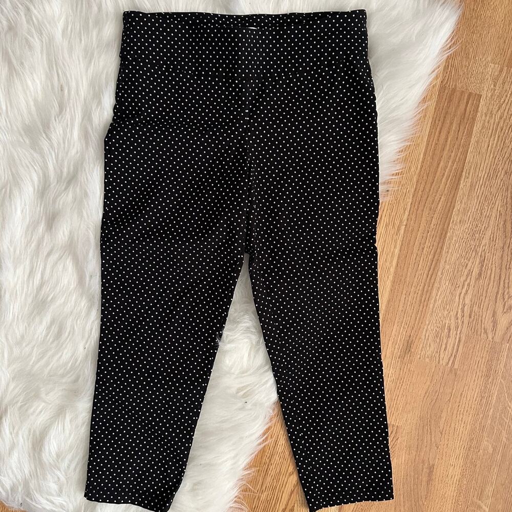 Y2K Black White Polka Dot Capri Pants Cropped